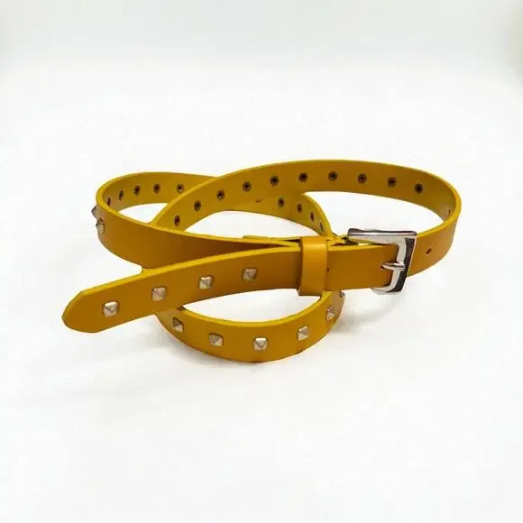 New NWT Martina Mori Italian Leather Belt O/S Martina Mori Genuine Leather Made in Italy TU Double Silver  main image 4